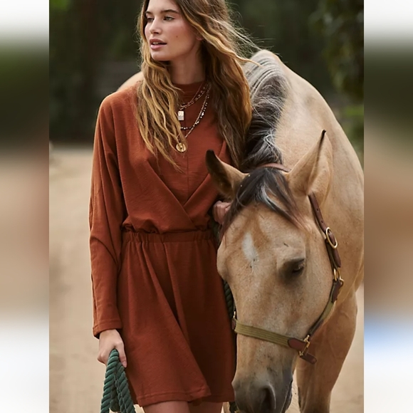 Free People Santa Maria Mini Dress in Toffee Size Small NWOT - Picture 1 of 6